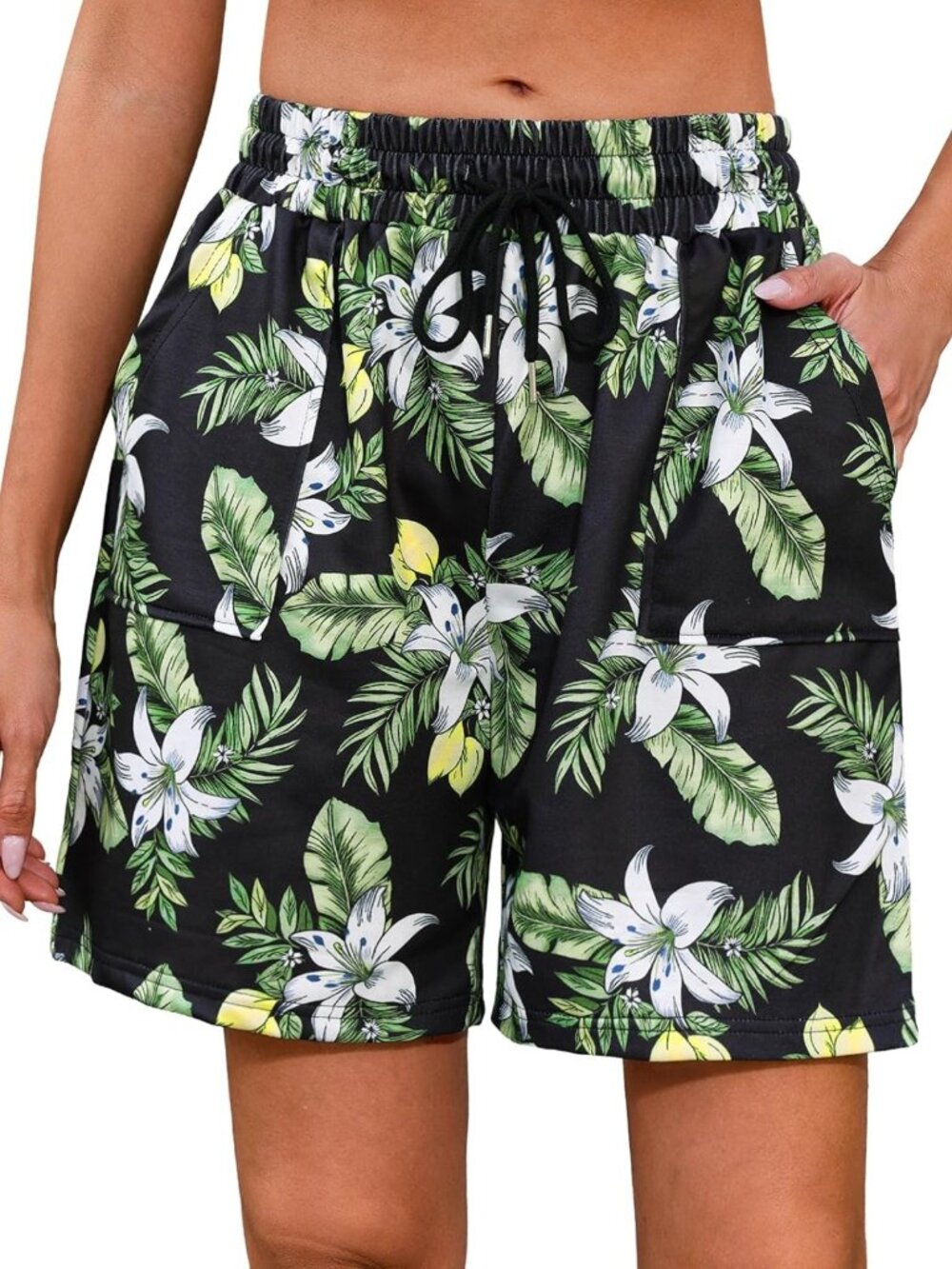 High Waisted Sweat Shorts for Women | Loose Athletic Bermuda with Pockets